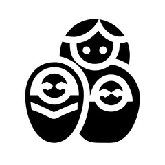 nesting dolls glyph  flat vector icon