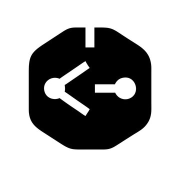 node js glyph  flat vector icon