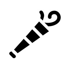 party horn glyph  flat vector icon