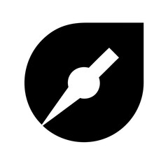 pen circle glyph flat vector icon