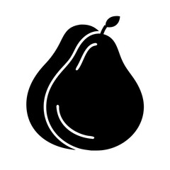 pear glyph flat vector icon