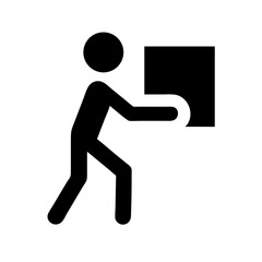 person carry box glyph flat vector icon