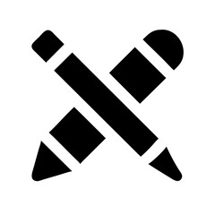 pencil paintbrush glyph flat vector icon