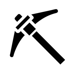 pickaxe glyph flat vector icon
