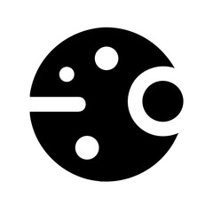 planet moon glyph  flat vector icon