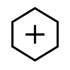 plus hexagon glyph  flat vector icon