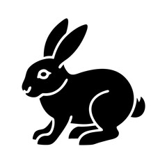 rabbit glyph flat vector icon