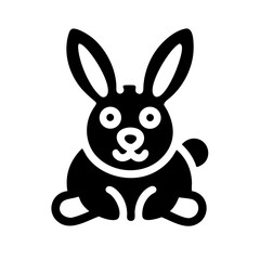 rabbit glyph flat vector icon