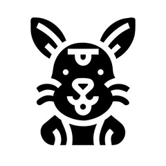 rabbit glyph  flat vector icon