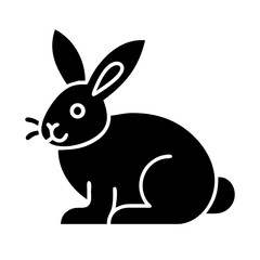 rabbit glyph flat vector icon