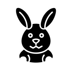 rabbit glyph flat vector icon