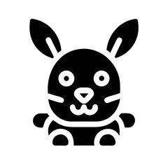 rabbit glyph flat vector icon
