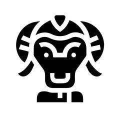 ram glyph flat vector icon
