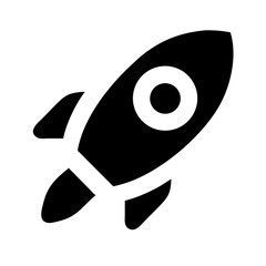 Obraz premium rocket glyph flat vector icon