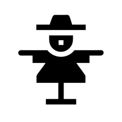 scarecrow glyph  flat vector icon