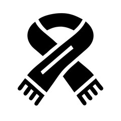 scarf glyph flat vector icon