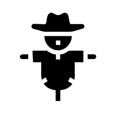 scarecrow glyph flat vector icon