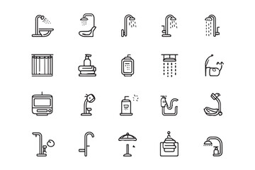 Shower Icon Minimalist Line Art Design