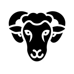 sheep glyph flat vector icon