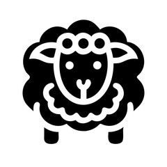 Fototapeta premium sheep glyph flat vector icon
