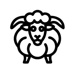 sheep glyph  flat vector icon