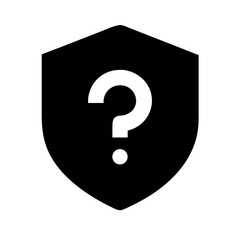 shield interrogation glyph  flat vector icon