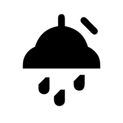 shower down glyph flat vector icon