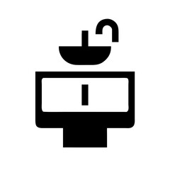 sink glyph flat vector icon