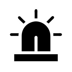 Obraz premium siren on glyph flat vector icon