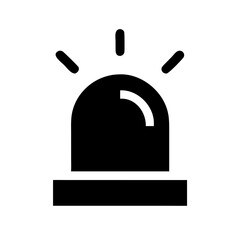 siren on glyph flat vector icon