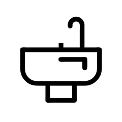 sink glyph flat vector icon