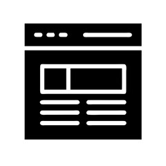site browser glyph  flat vector icon