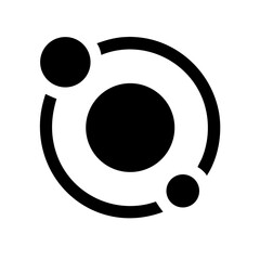 solar system glyph flat vector icon © Zeeshan