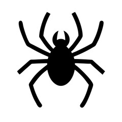 spider black widow glyph flat vector icon
