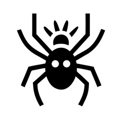 spider glyph flat vector icon