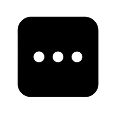 square ellipsis glyph flat vector icon