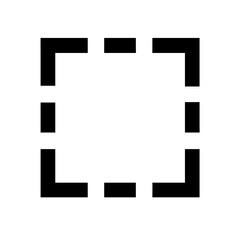 square dashed glyph flat vector icon