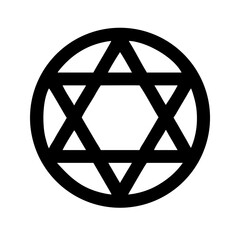 Obraz premium star of david glyph flat vector icon
