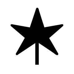 star sharp half stroke glyph flat vector icon