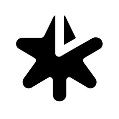 star sharp half glyph flat vector icon