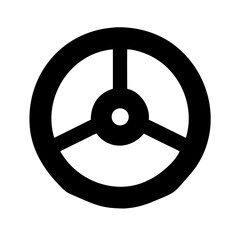 steering wheel glyph flat vector icon