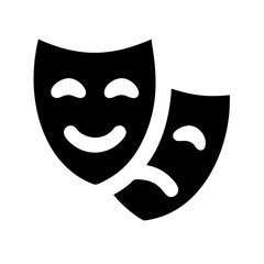 theater masks glyph flat vector icon
