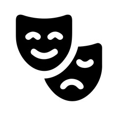 theater masks glyph  flat vector icon