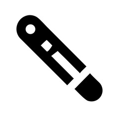 thermometer half glyph  flat vector icon