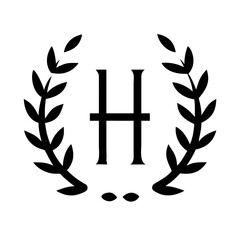 third laurel glyph flat vector icon