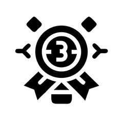 third award glyph  flat vector icon