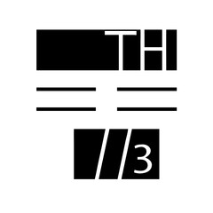third glyph flat vector icon