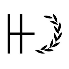 third laurel glyph flat vector icon