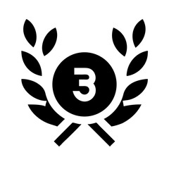 third award glyph flat vector icon