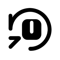 time forward ten glyph  flat vector icon